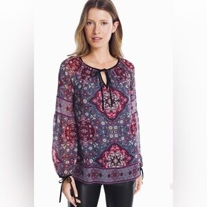 WHBM Boho Velvet Ties Top 12